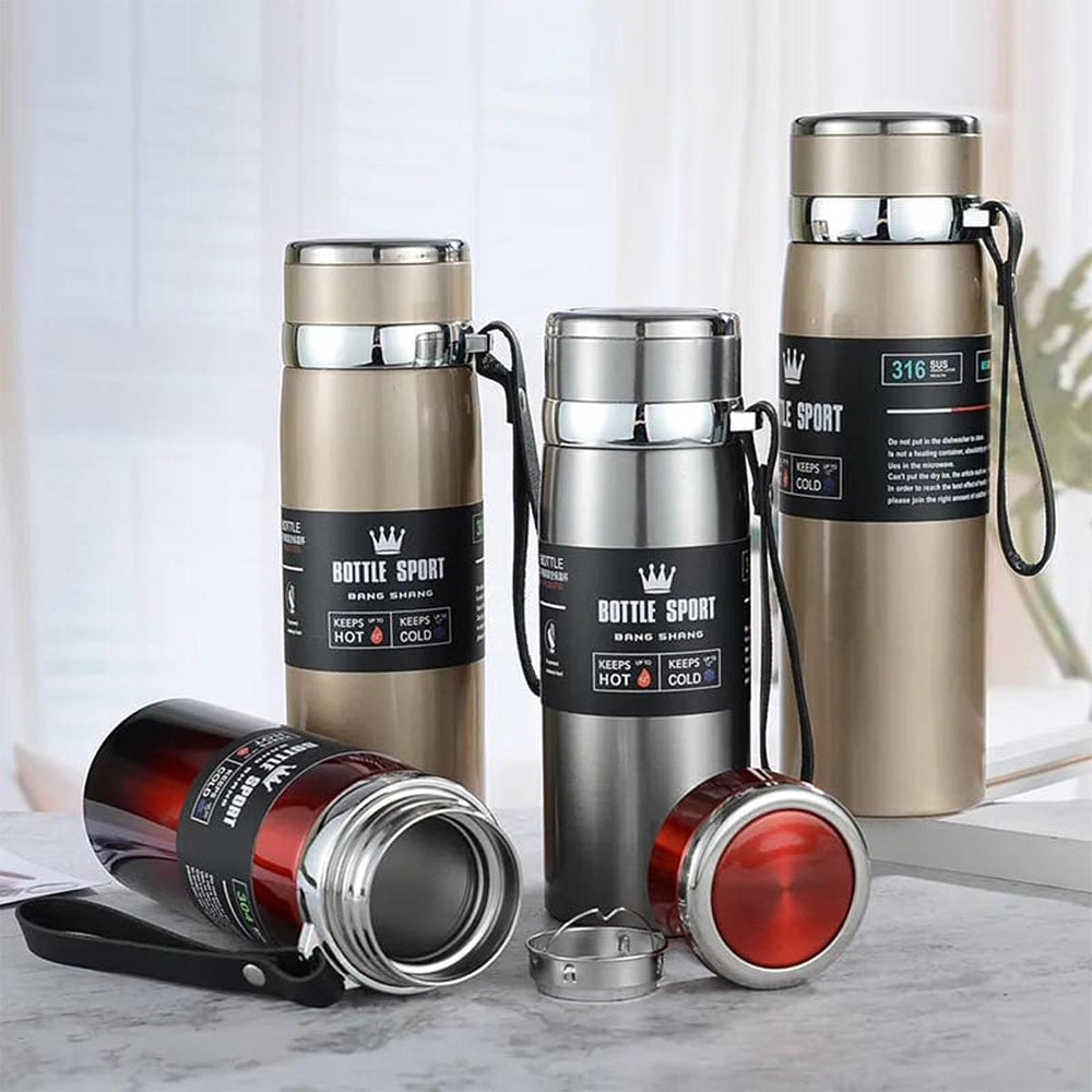 DOUBLE STAINLESS STEEL VACUUM FLASK WATER BOTTLE 800ML