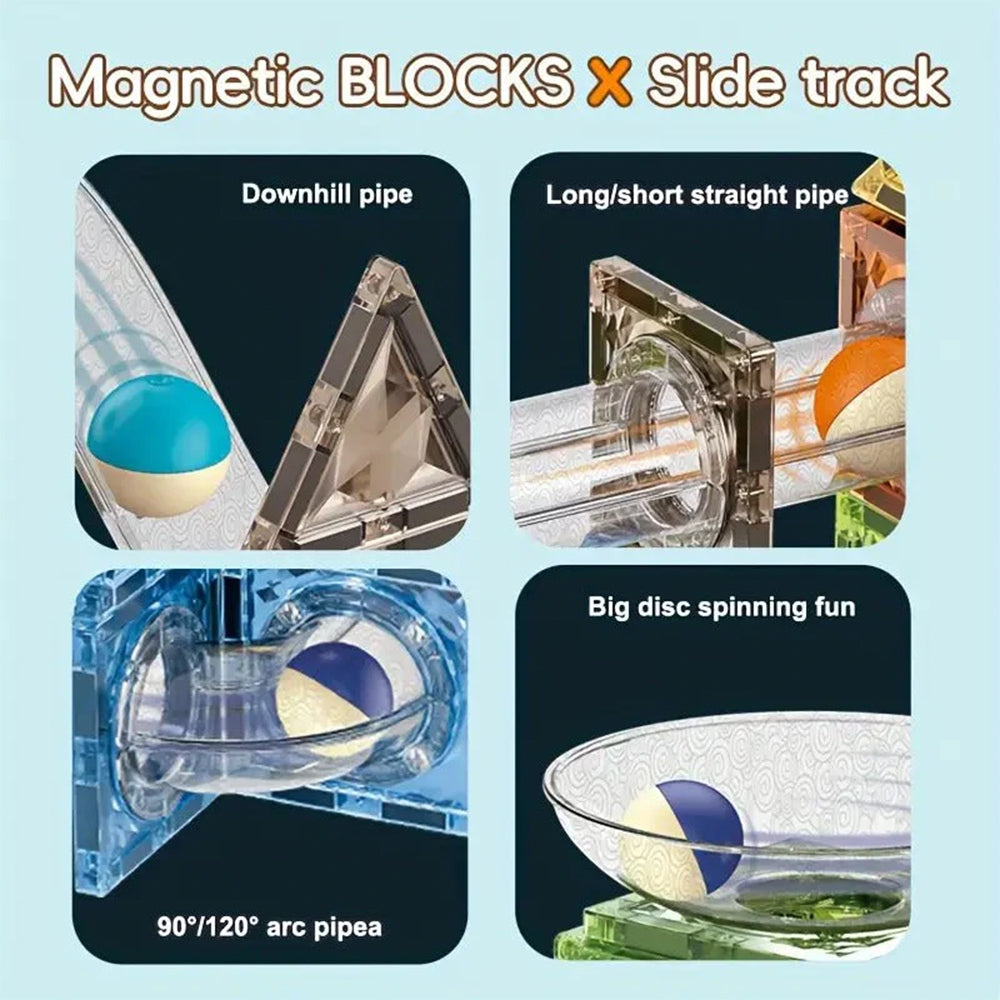 DIY SPACE MAGNETIC PIPELINE BUILDING BLOCKS - 68 PIECES