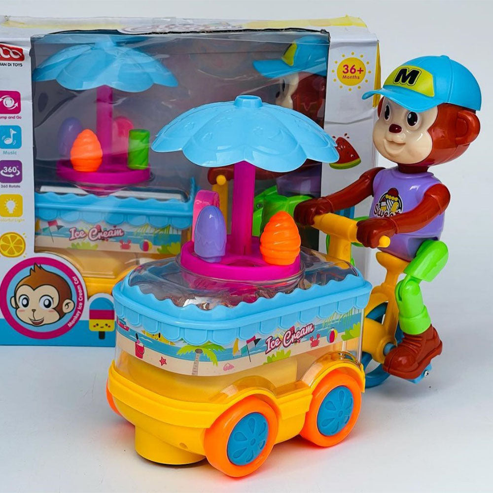 MUSICAL & LIGHTING MONKEY ICE CREAM CART