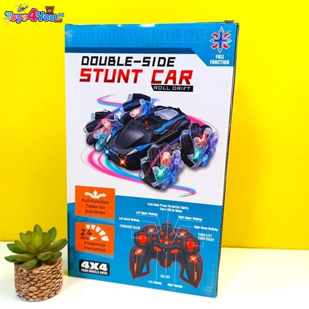 DOUBLE SIDED STUNT REMOTE CONTROL CAR WITH LIGHTS