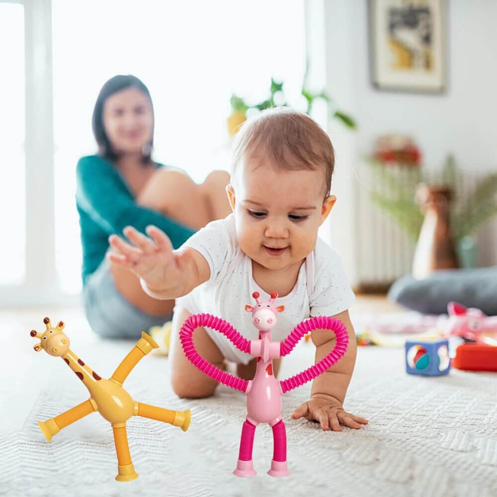 TELESCOPIC SUCTION CUP GIRAFFE TOY