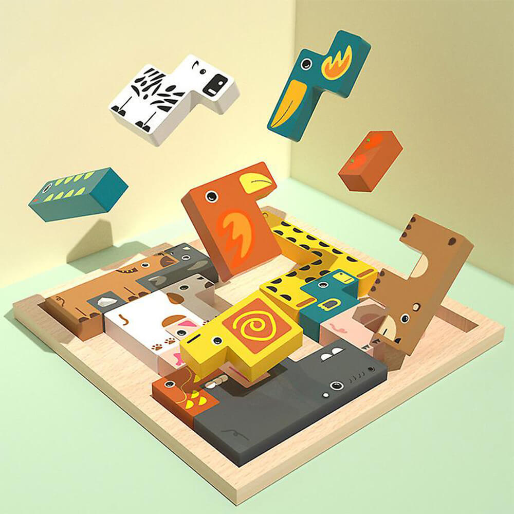 3D WOODEN DIY ASSEMBLING PUZZLE GAME - ASSORTMENT