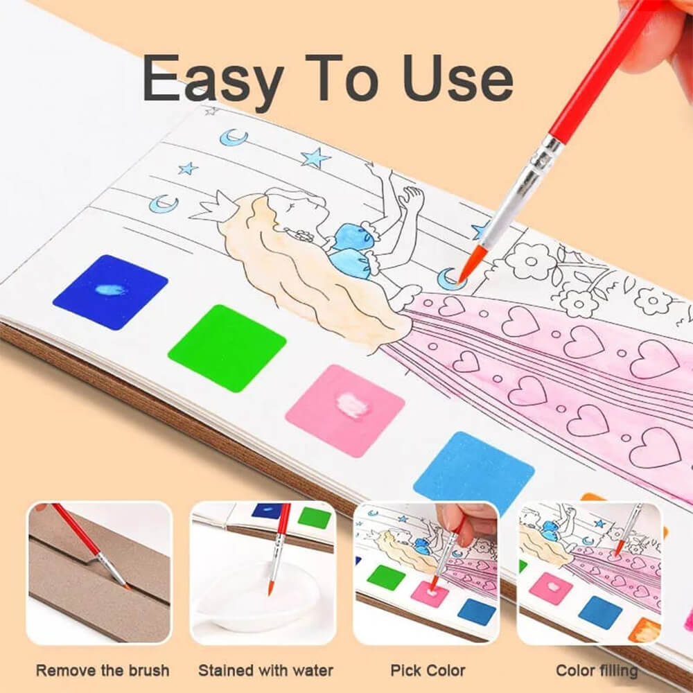 BRUSH & SPLASH WATERCOLOR DOODLE COLORING BOOKS