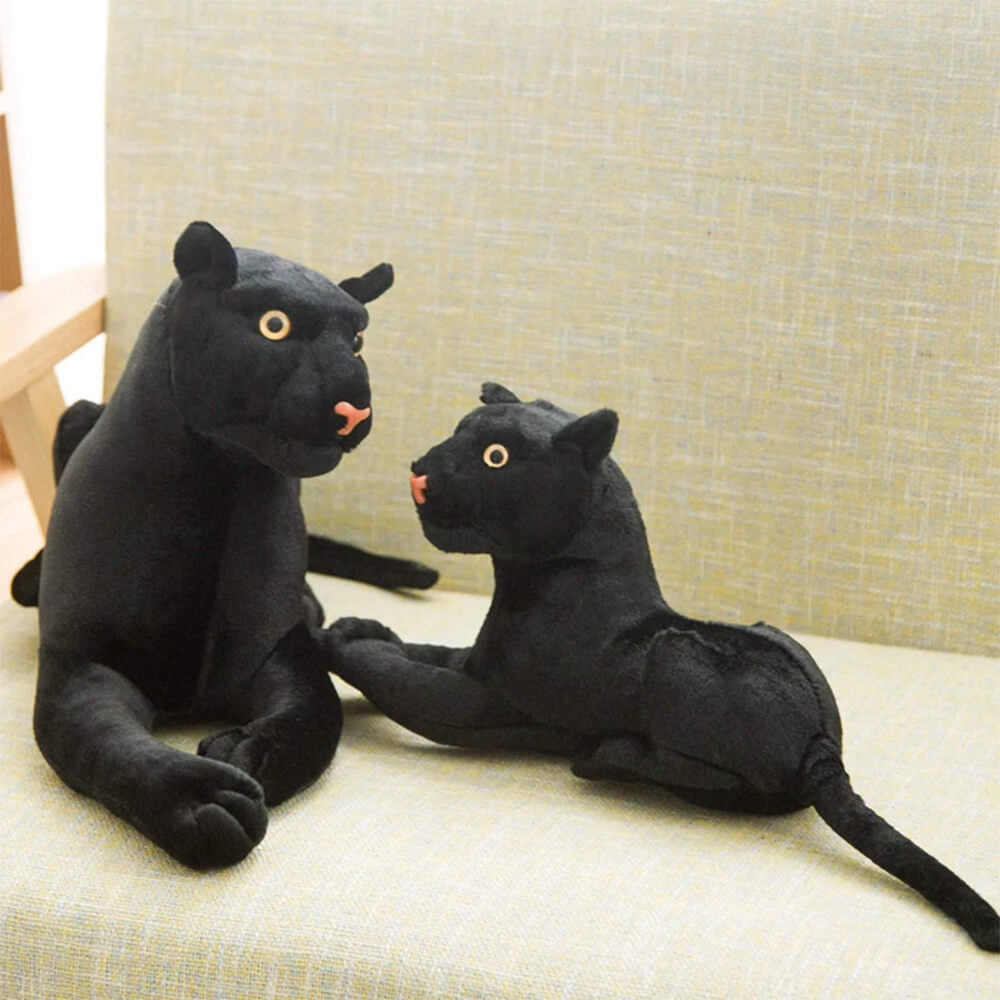 REALISTIC BLACK PANTHER PLUSHY STUFFED TOY - 45 CM