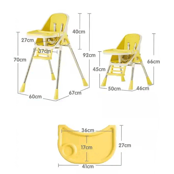 MULTI FUNCTIONAL 2 IN 1 BABY FEEDING CHAIR WITH REMOVABLE TRAY