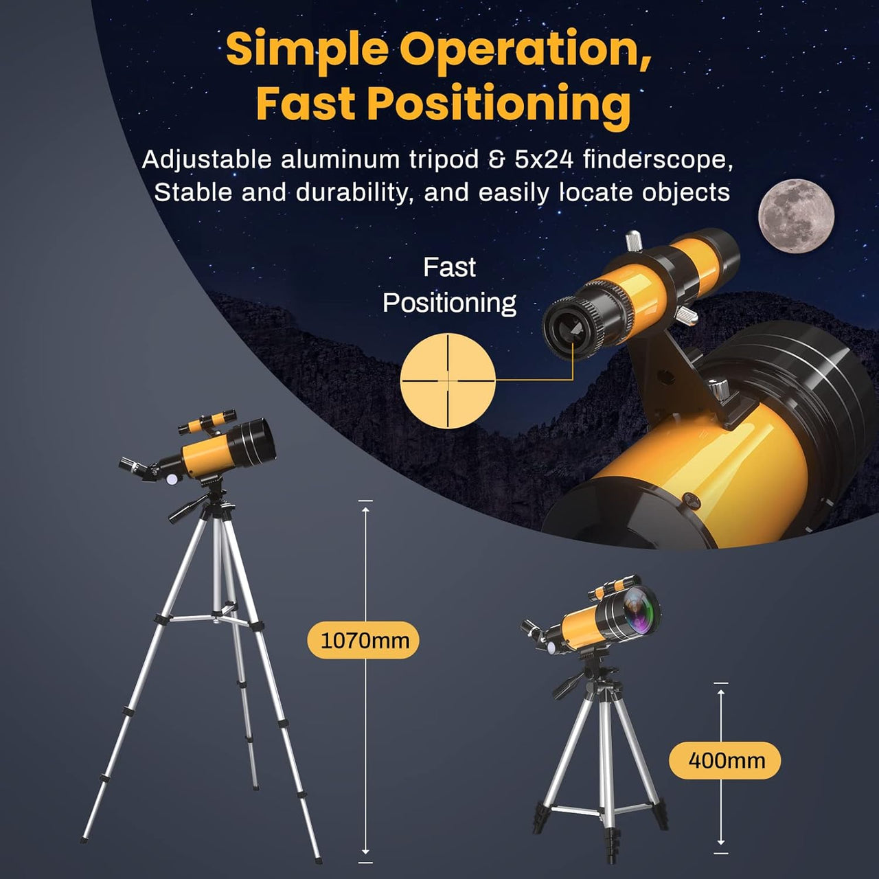 F300- 70M  ASTRONOMICAL  MONOCULAR TELESCOPE  WITH TRIPOD