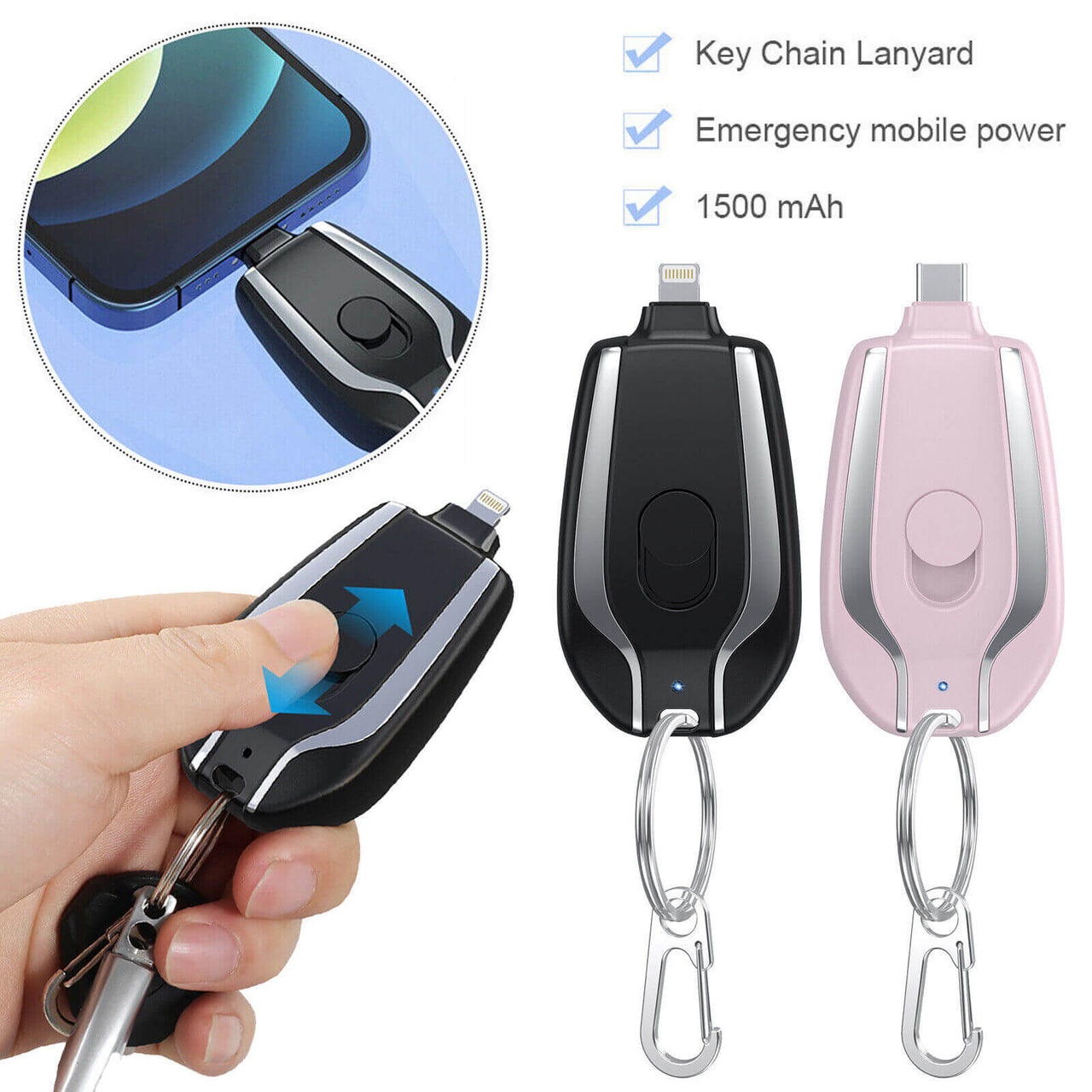 PORTABLE KEYCHAIN MINI POWER BANK