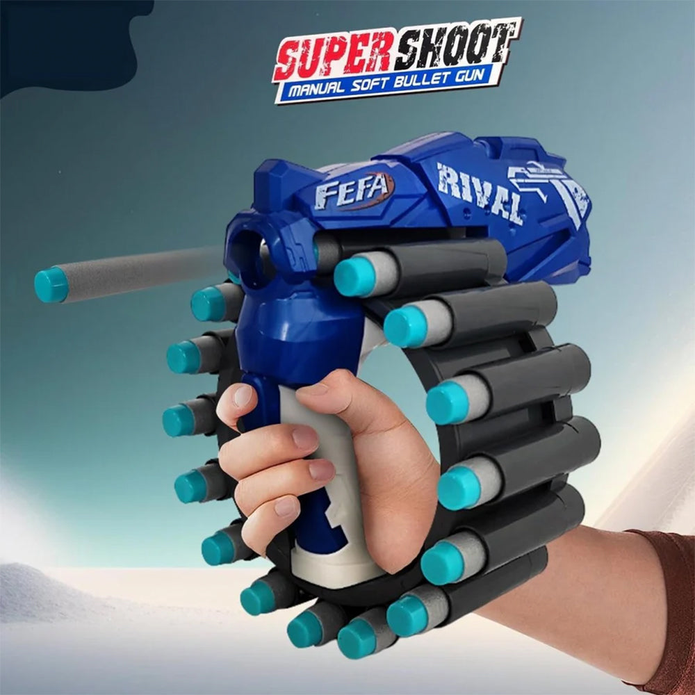 ROTATING SUPER SHOOT ACTION MANUAL SOFT BULLET BLASTER TOY GUN