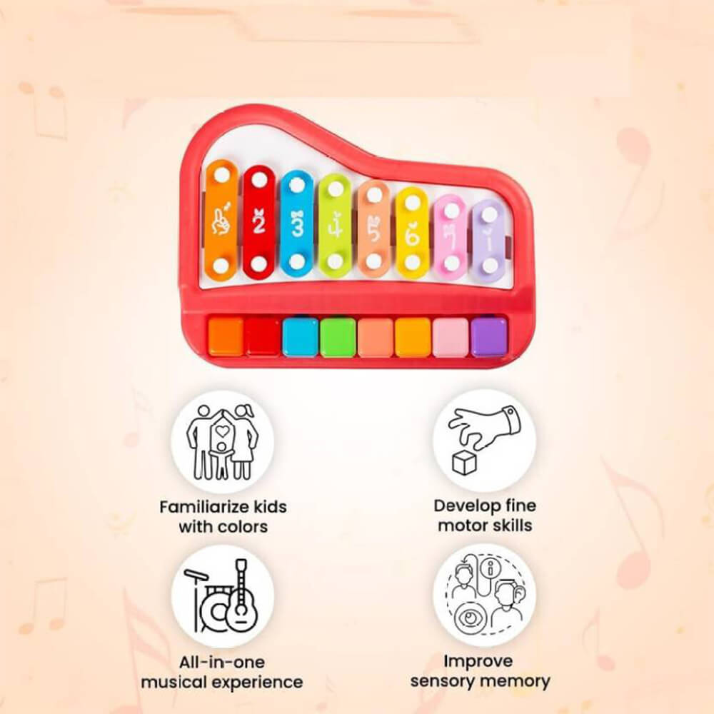 2 IN 1 MUSICAL PIANO AND XYLOPHONE TOY