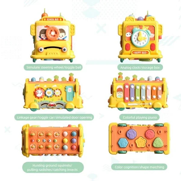 SCHOOL BUS TOY WITH MUSICAL PIANO & LEARNING