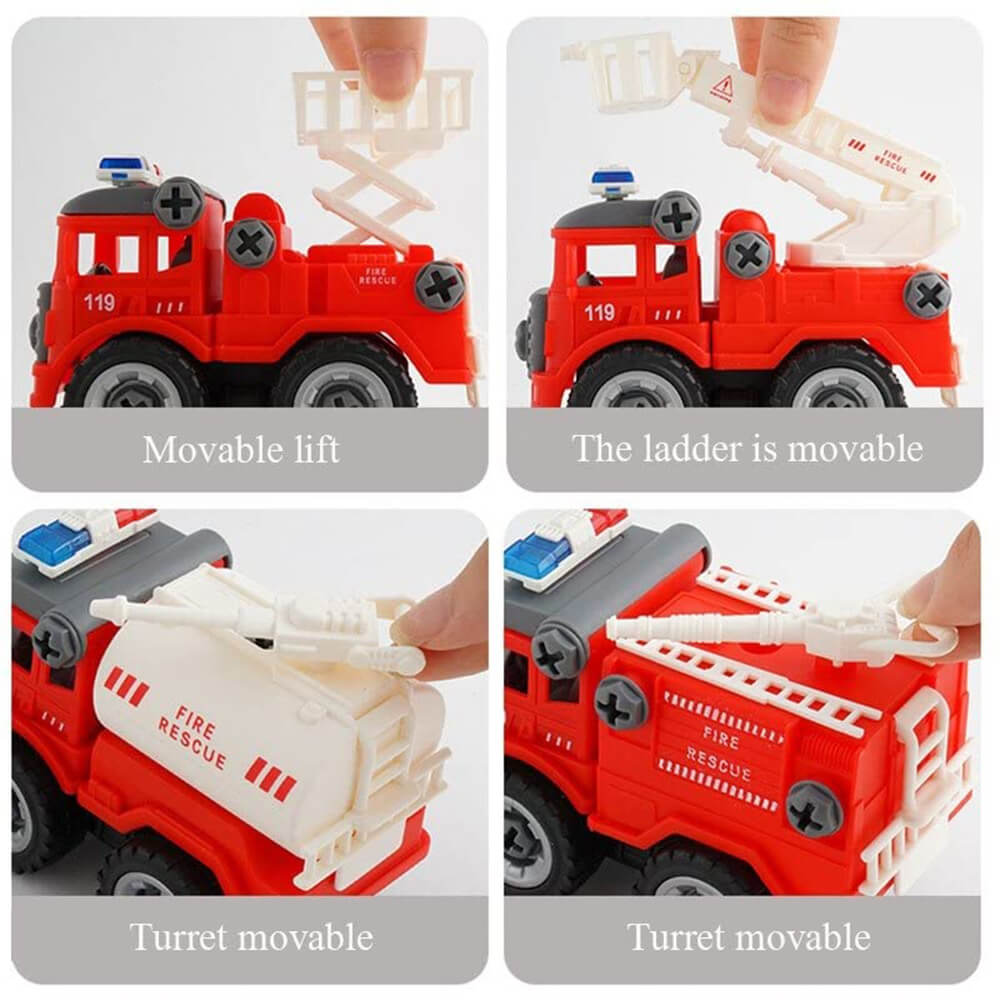 PACK OF 4 MINI FIRE RESCUE ASSEMBLE DIY TRUCK