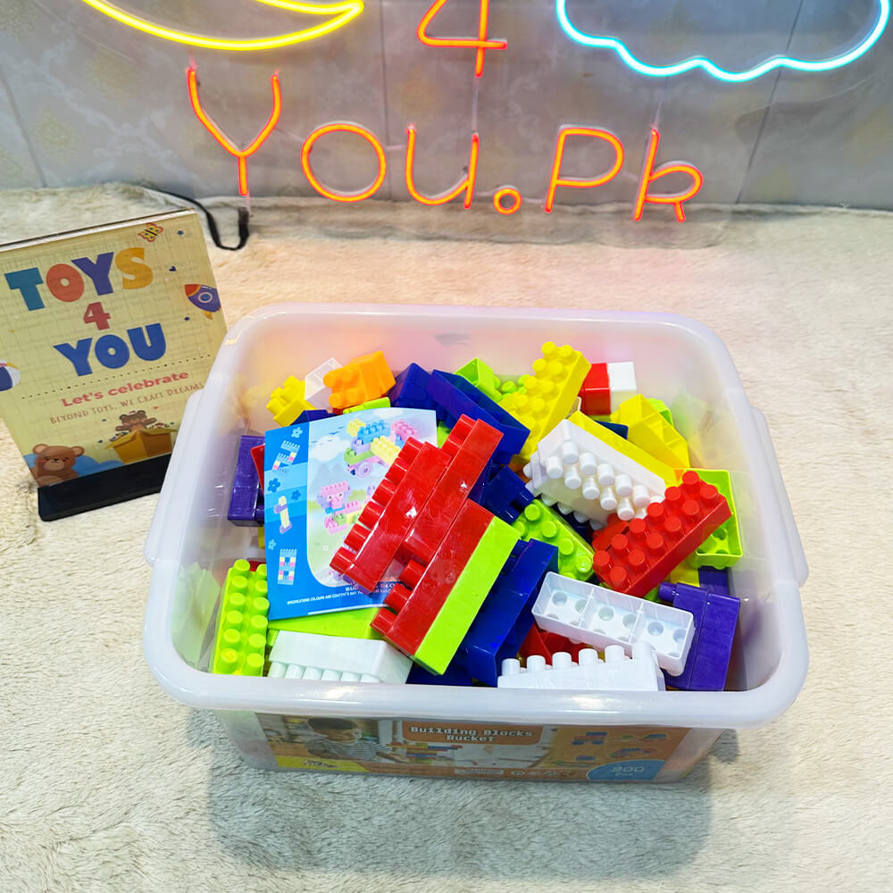 WONDER-PLAY BLOCKS BUCKET - 200 PC