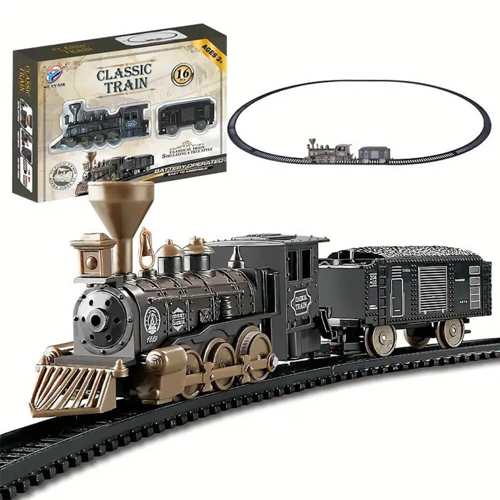 CLASSIC ELECTRIC TRAIN SET WITH 2 CARRIAGES & TRACKS