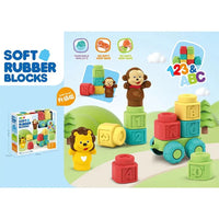 Thumbnail for SOFT EDUCATIONAL RUBBER ANIMAL BUILDING BLOCKS - 15 PIECES