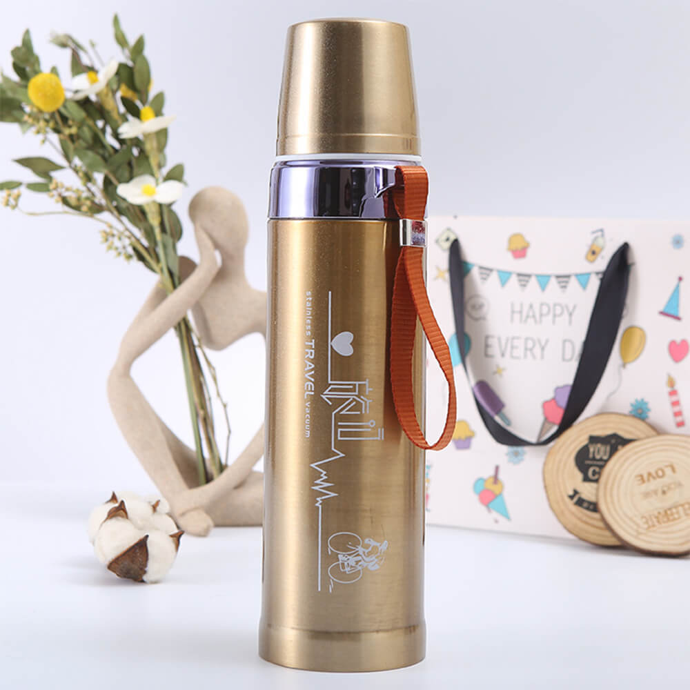 STYLISH DOUBLE LAYER STAINLESS STEEL VACUUM INSULATED BOTTLE