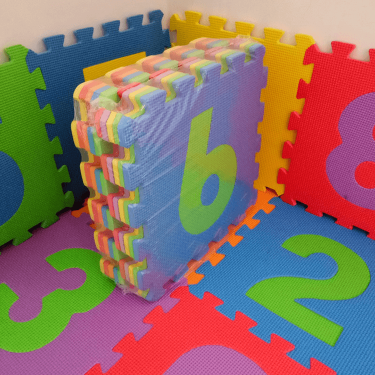 MULTICOLOR NUMBER PUZZLE MAT - 10 PCS