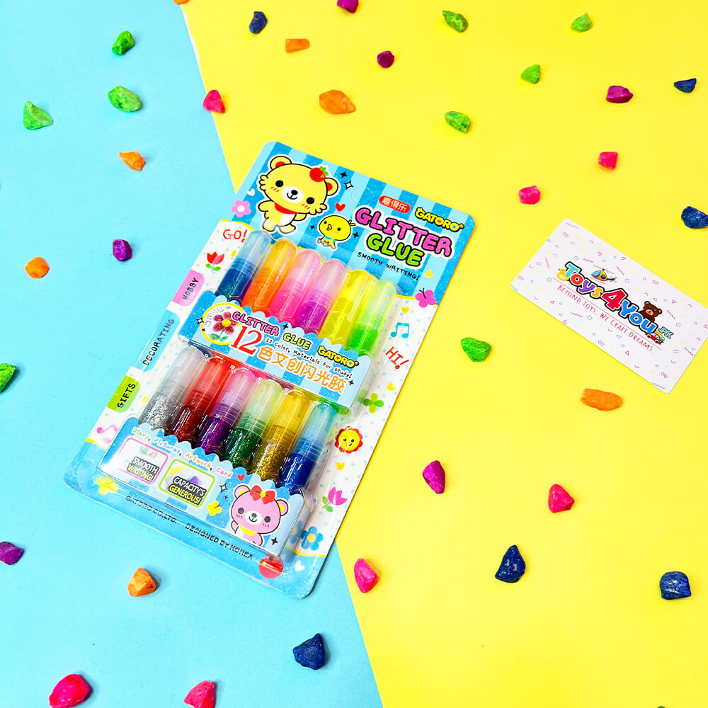 PACK OF 12 - GLITTER GLUE FOR KIDS