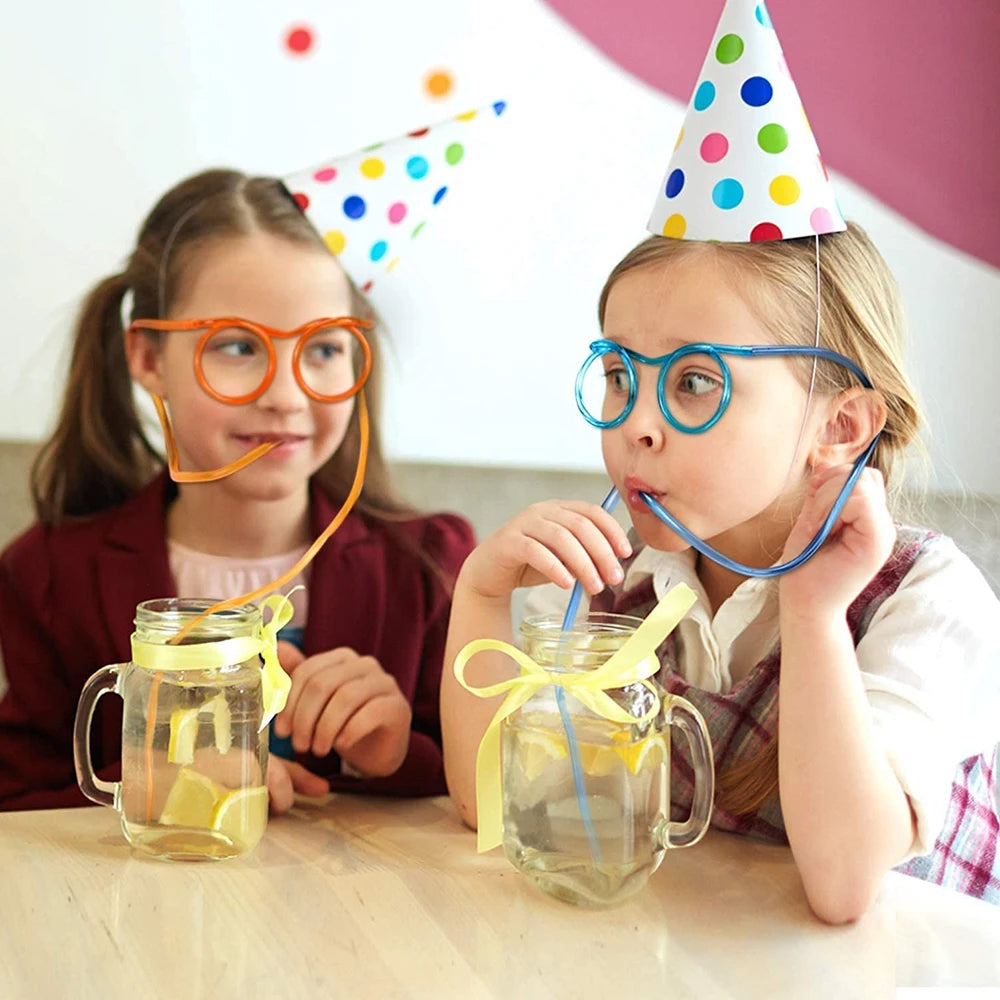 FUNNY PARTY SILLY STRAW GLASSES FOR KIDS