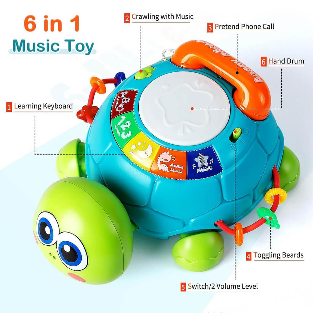 6 IN 1 MULTIFUNCTION ELECTRIC CRAWLING EDUCATIONAL MUSICAL TOY