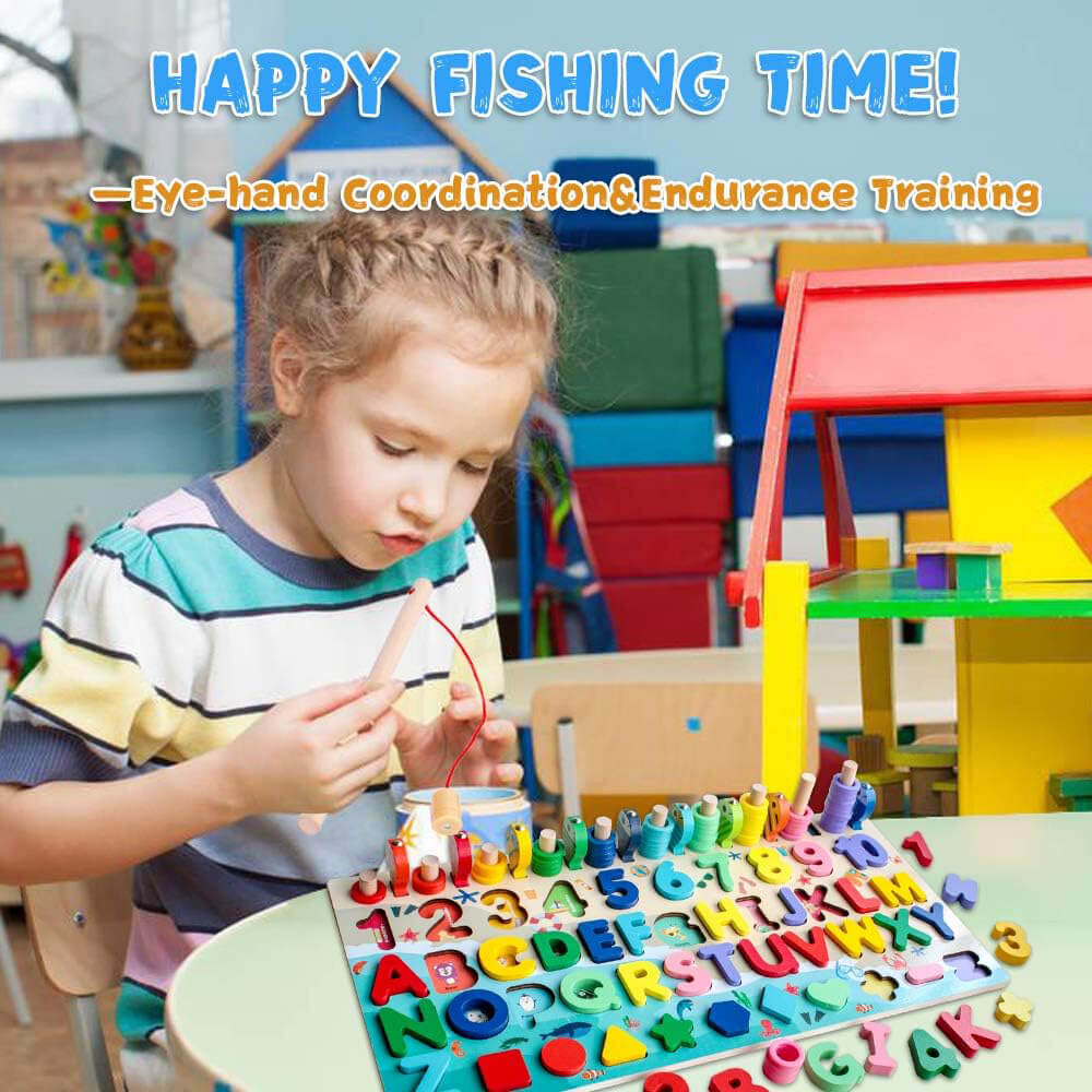 6 IN 1 COUNTING MATH LEARNING TOY WITH MAGNET FISHING GAME