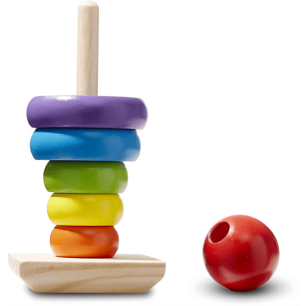 WOODEN STACKER RAINBOW RING TOWER