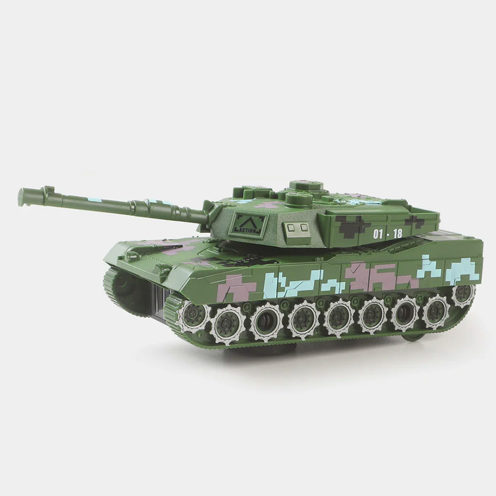 MUSICAL & LIGHT-UP OMNI-DIRECTIONAL MILITARY TOY TANK