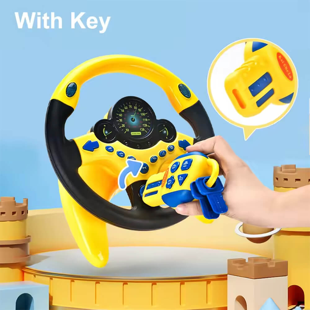 SIMULATED DRIVING STEERING WHEEL TOY WITH MUSICAL KEY