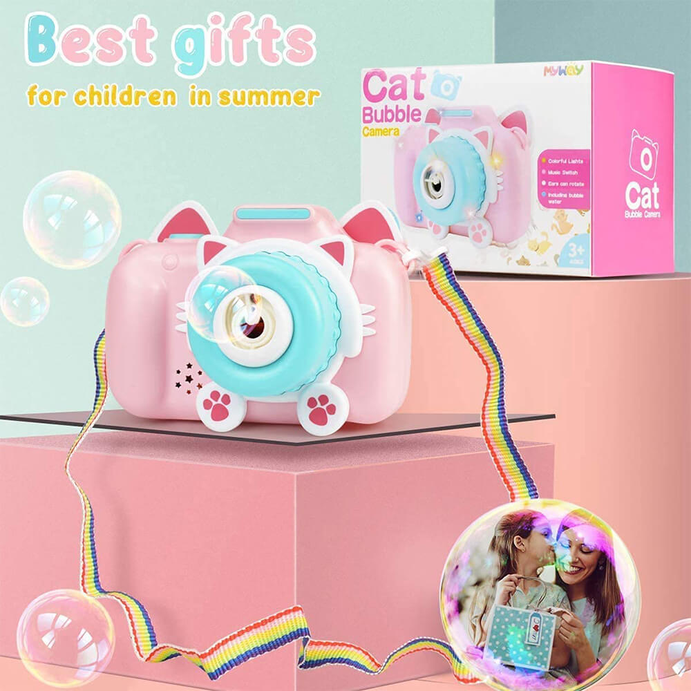 FUN KITTY BUBBLE CAMERA WITH LIGHTS & MUSIC