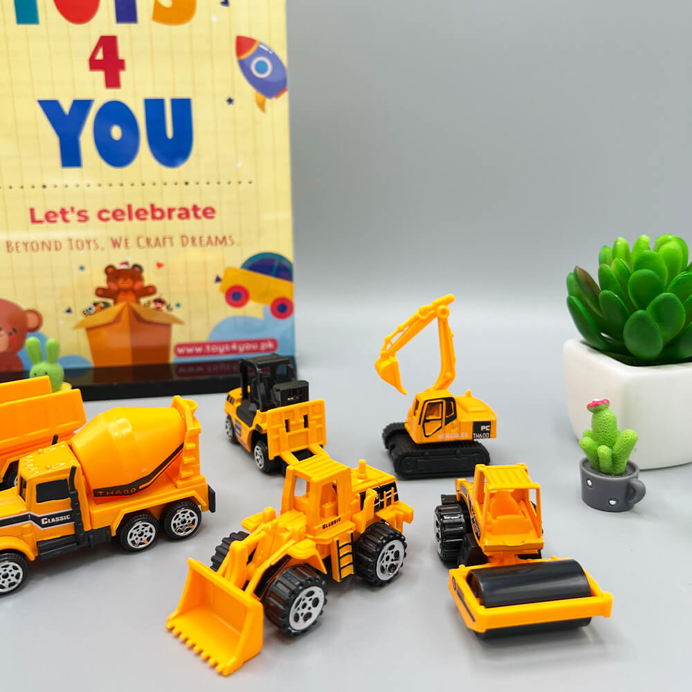 KIDS MINI METAL CONSTRUCTION CAR COLLECTION - 6 PCS