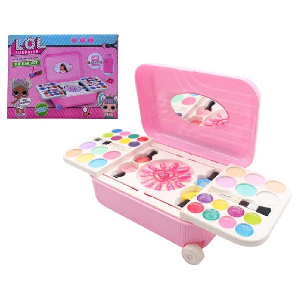 MAKEUP NAIL ART KIT WITH PORTABLE BRIEFCASE FOR GIRLS