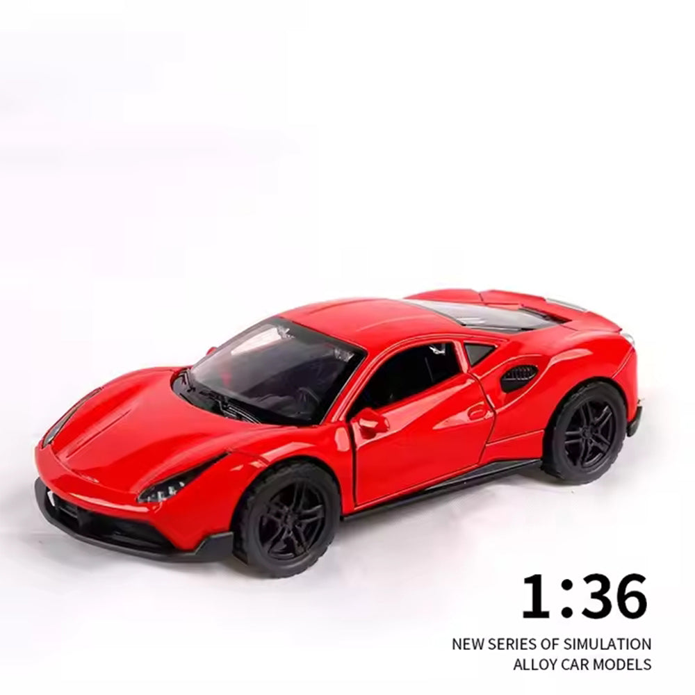 1:36 PULL BACK FERRARI 458 DIECAST METAL ALLOY CAR