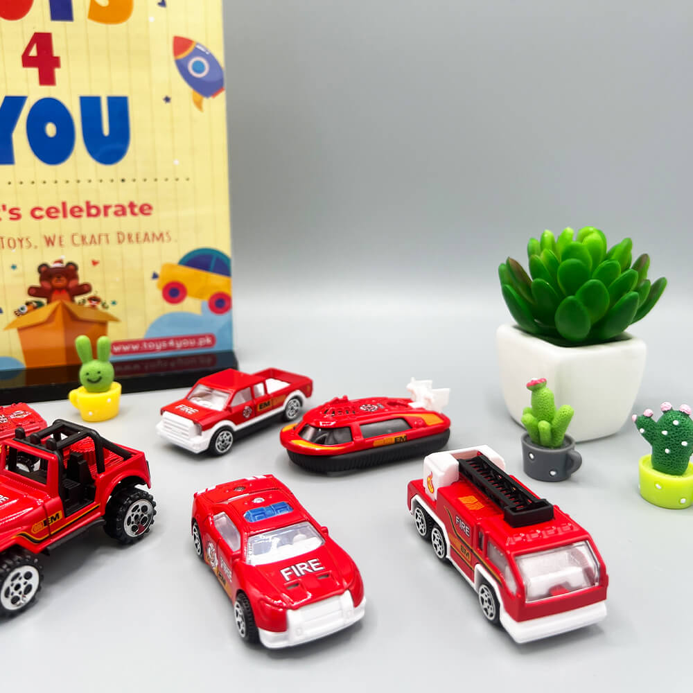 KIDS MINI METAL FIRE CAR COLLECTION - 6 PCS