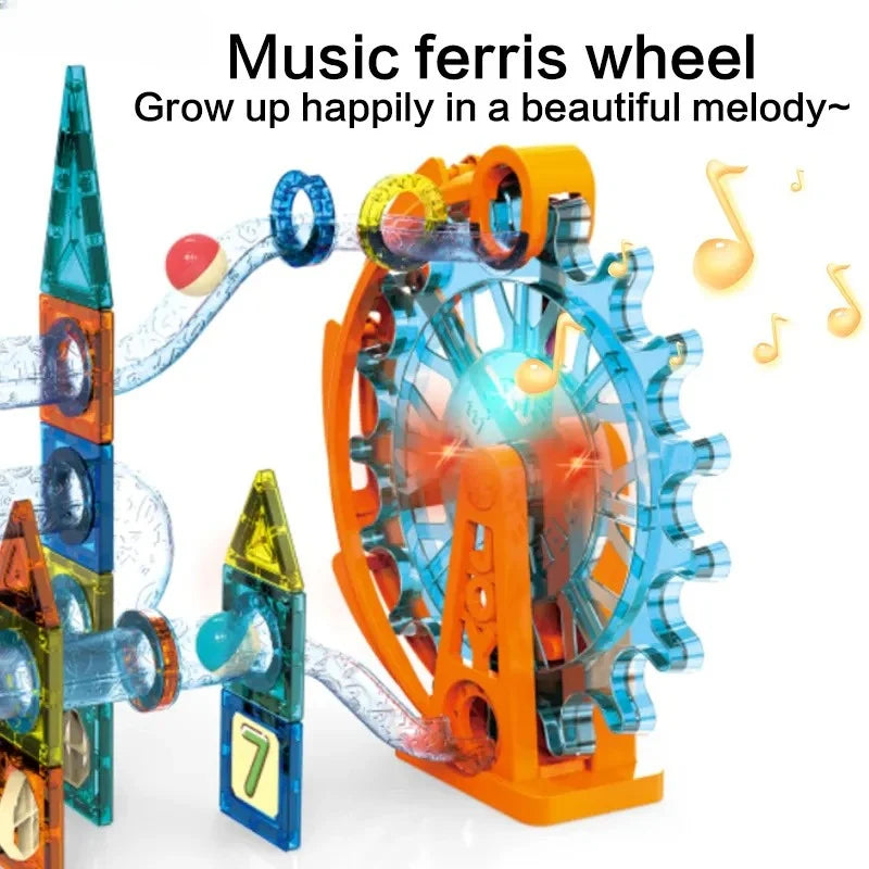 3D COLOURFUL MAGNETIC FERRIS WHEEL BUILDING BLOCK - 71PCS