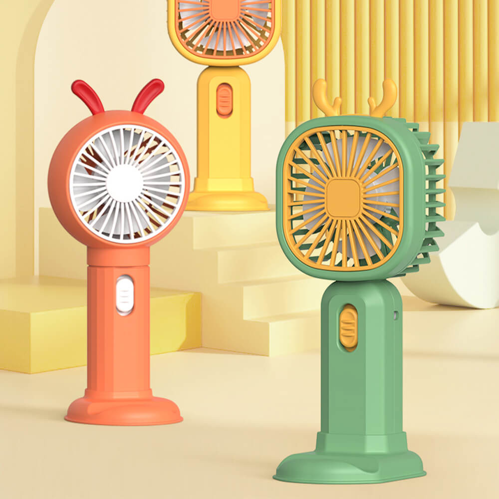 CUTE RECHARGEABLE FAN WITH MOBILE STAND