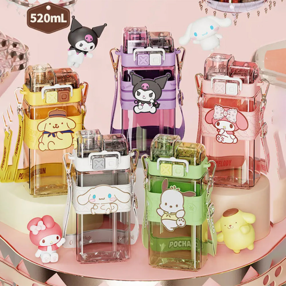 DOUBLE STRAW HIGH QUALITY WATER BOTTLE - 520ML