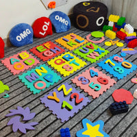 Thumbnail for MULTICOLOR ALPHANUMERIC EDUCATIONALOL JIGSAW PUZZLE MAT 9 TILES 36 CHARACTERS