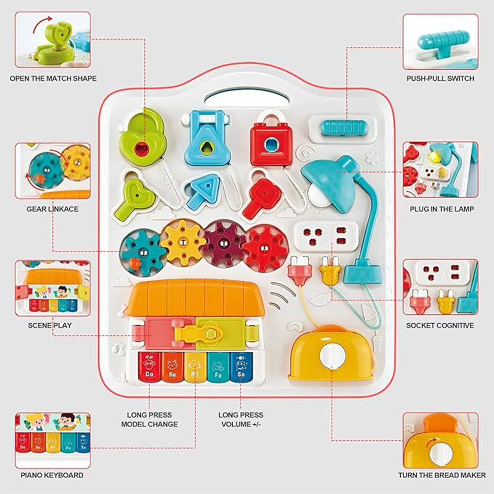 BUSY BOARD ACTIVITY TABLE WITH LIGHTS AND MELODIES