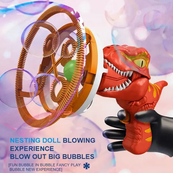 ELECTRIC DINOSAUR DOUBLE BUBBLE MACHINE GUN