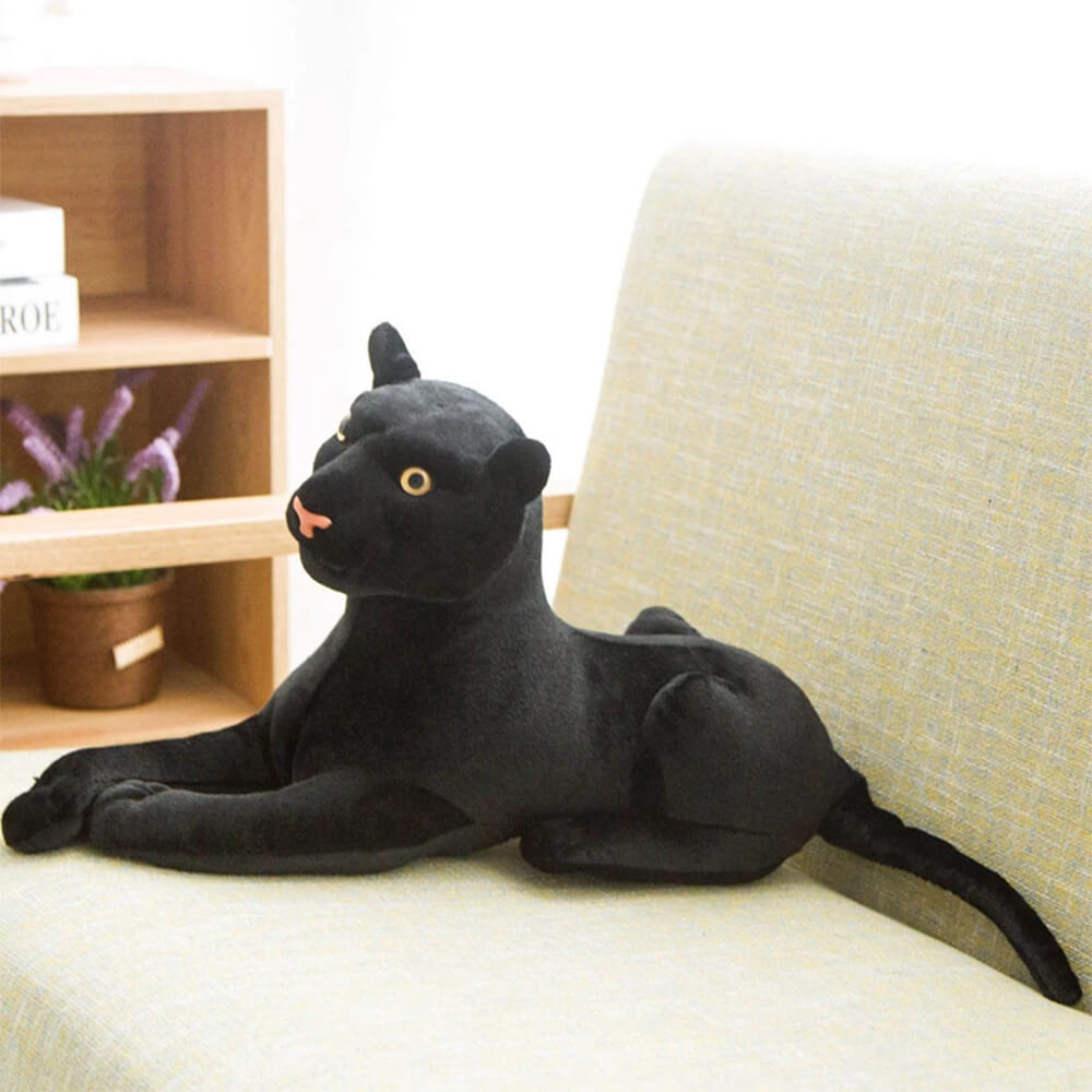 REALISTIC BLACK PANTHER PLUSHY STUFFED TOY - 45 CM