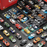 Thumbnail for CONTAINER ALLOY CAR MODEL FINALE INERTIA PULL BACK MINI CAR TOY - 48PCS