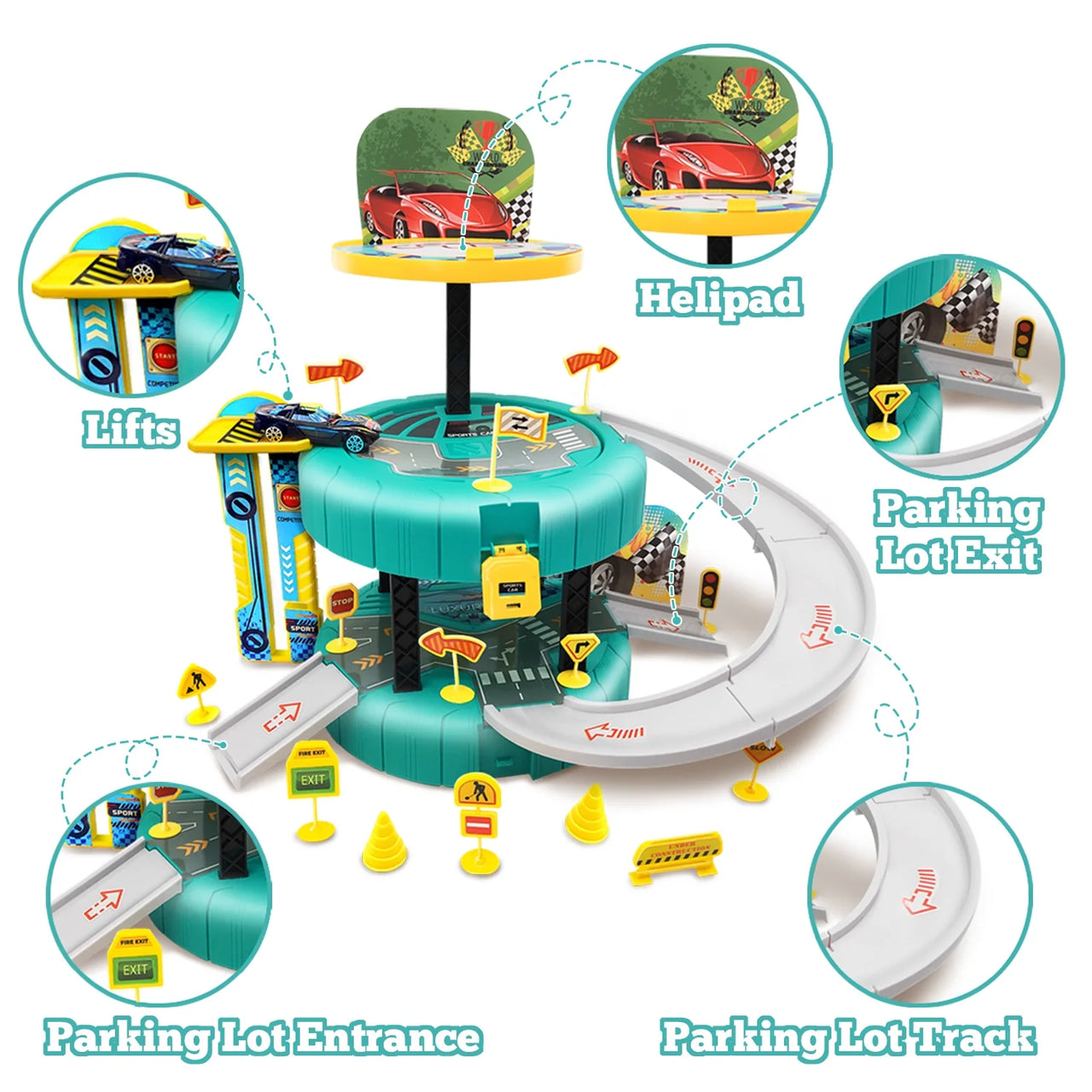 TIRE RAIL CAR TRACK SET