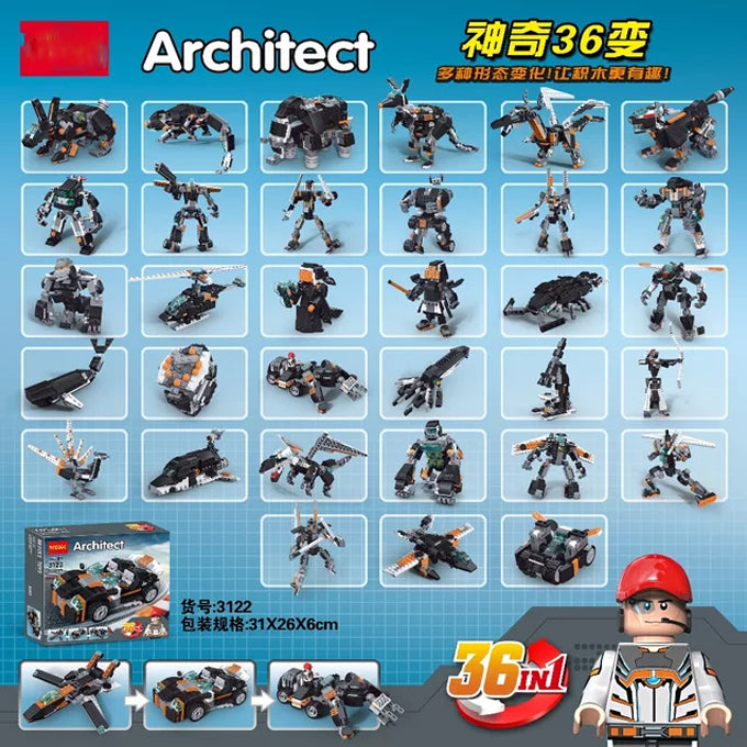 256 PC ARCHITECT ROCKET CAR BRICK SET