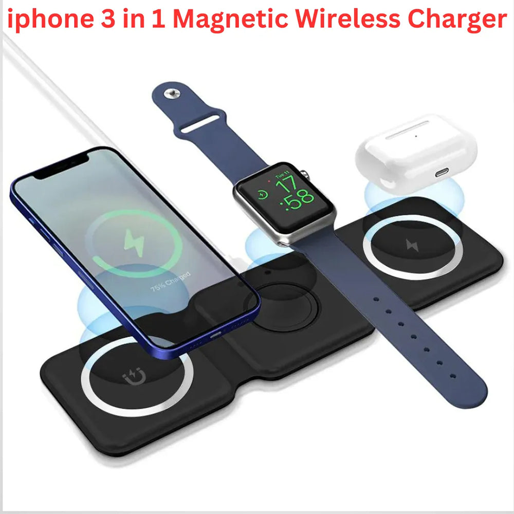 3 IN 1  MAGNETIC  FOLDABLE WIRELESS  CHARGING PAD