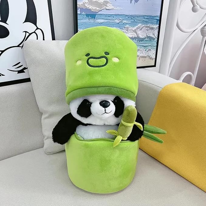 2 IN 1 CREATIVE BAMBOO TUBE PANDA PLUSH TOY