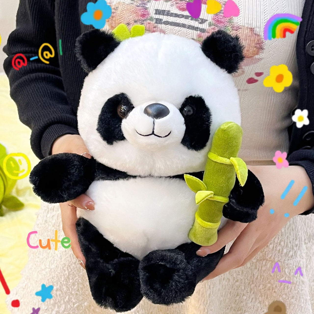 2 IN 1 CREATIVE BAMBOO TUBE PANDA PLUSH TOY