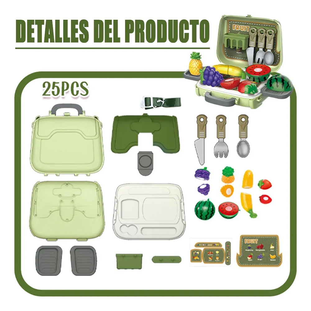FRUIT & VEGETABLES PORTABLE SUIT CASE PLAY SET