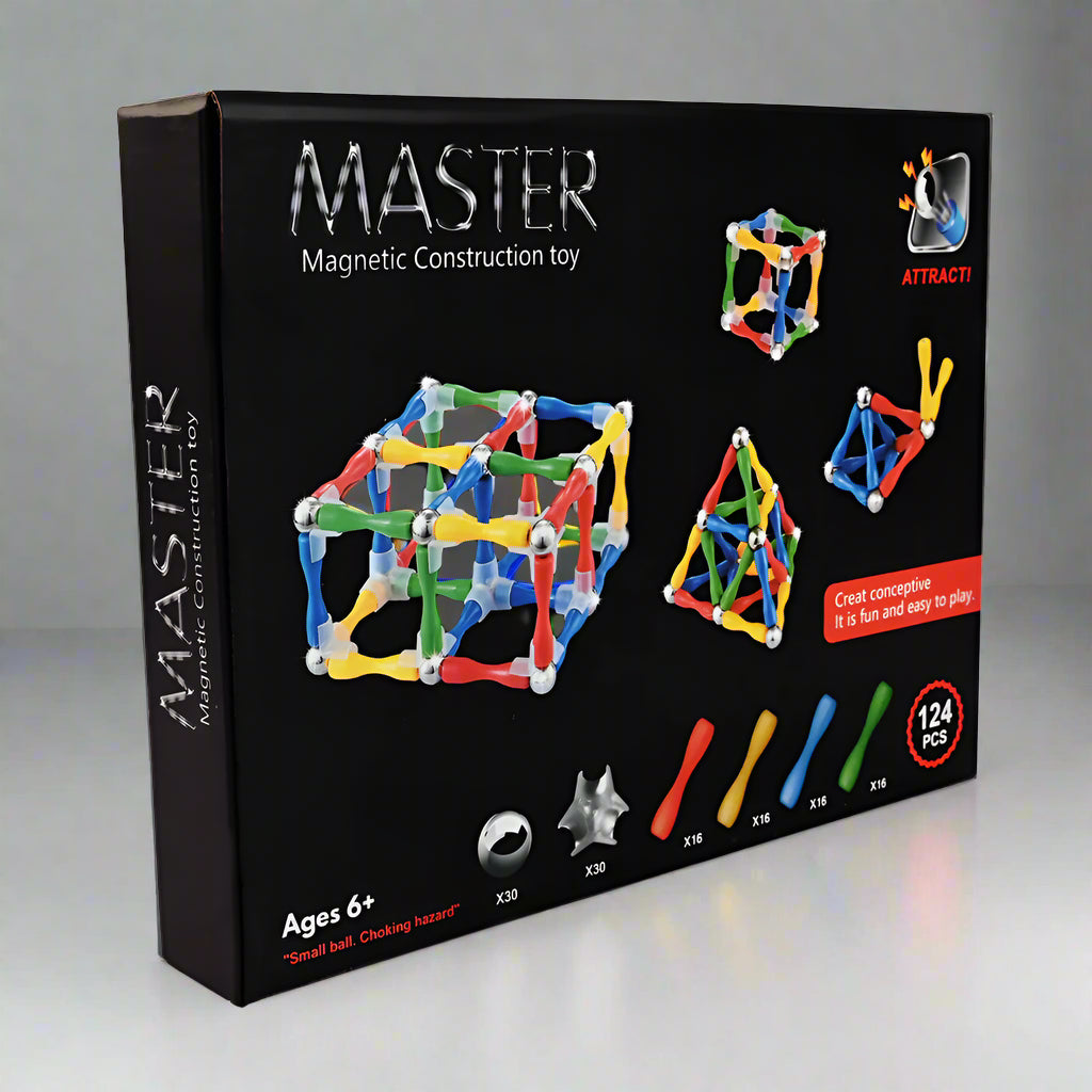 MASTER MAGNETIC CONSTRUCTION TOY - 124 PCS