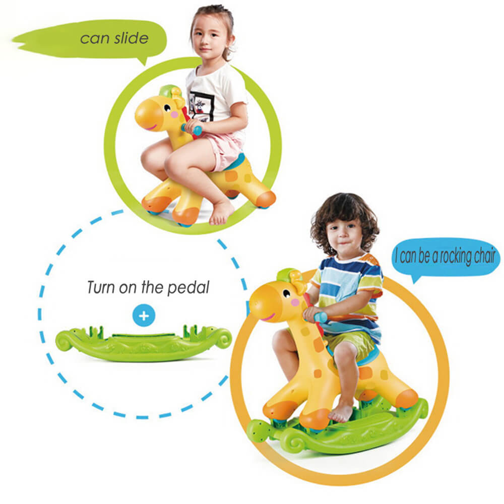 ROCKING & RIDING GIRAFFE FOR KIDS