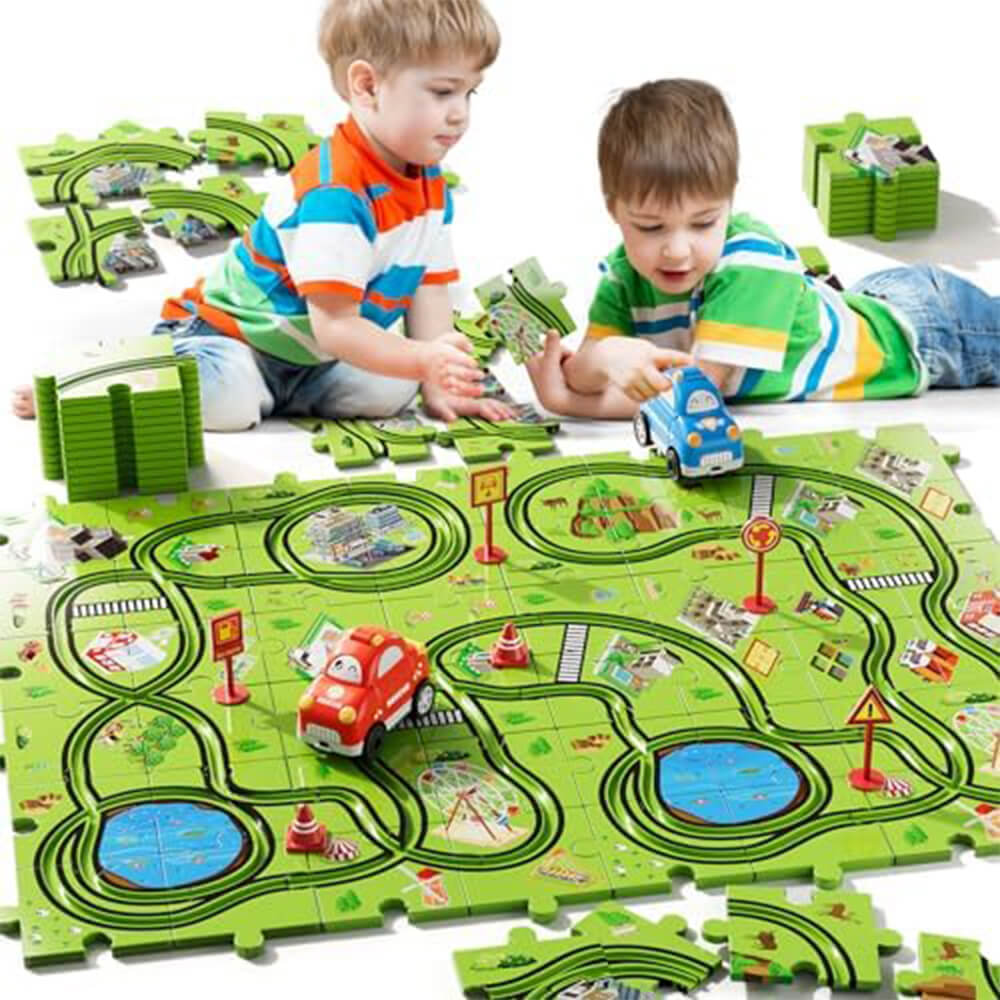 Puzzle Racer™ Assembling Track Railway Car - 13 PCS