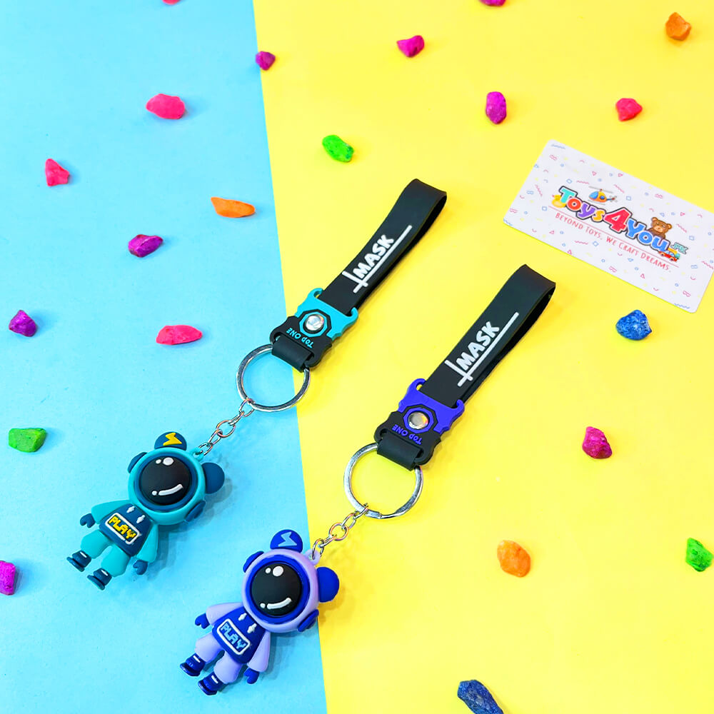 SPACE CARTOON KEYCHAIN WITH STRAP